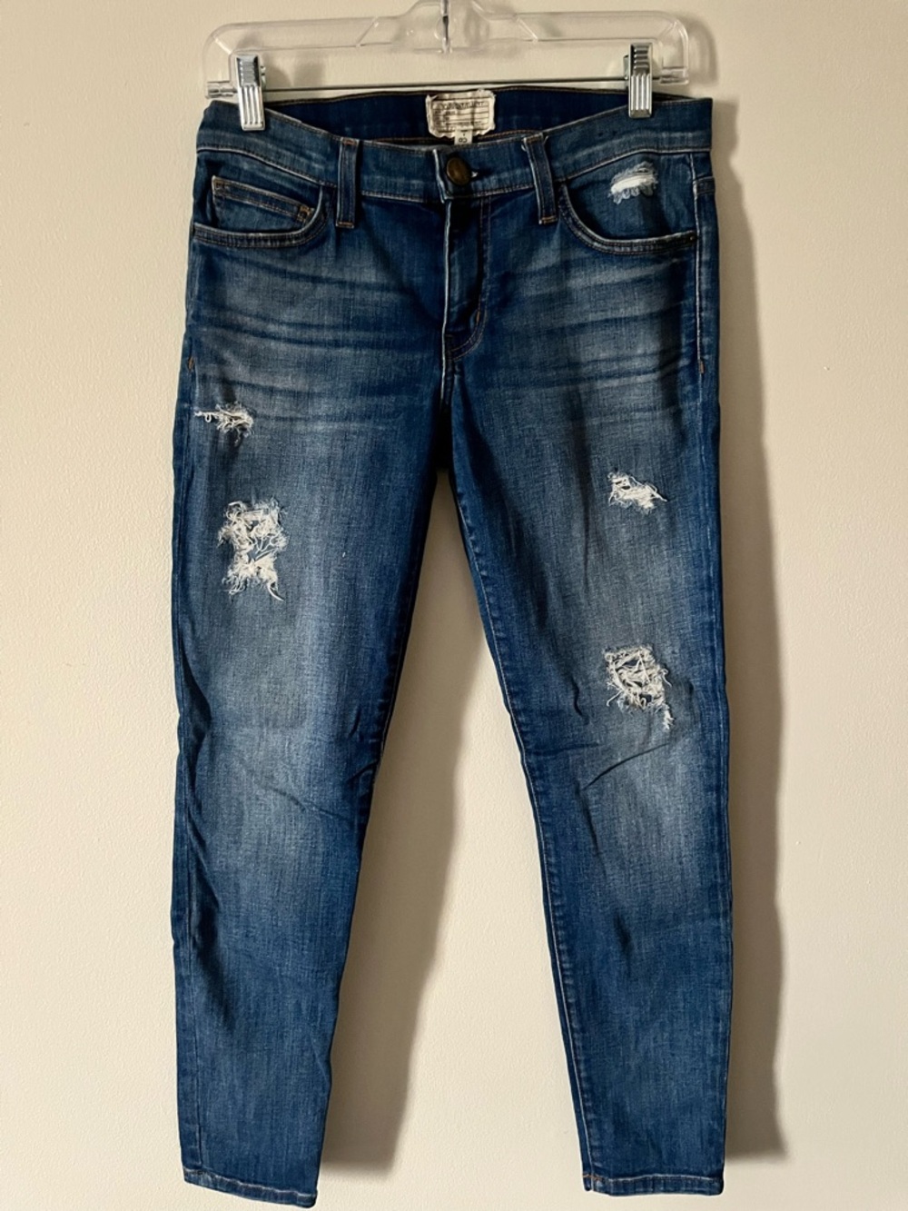 Current/Elliott The Stiletto Niagara Distressed Skinny Jeans 28